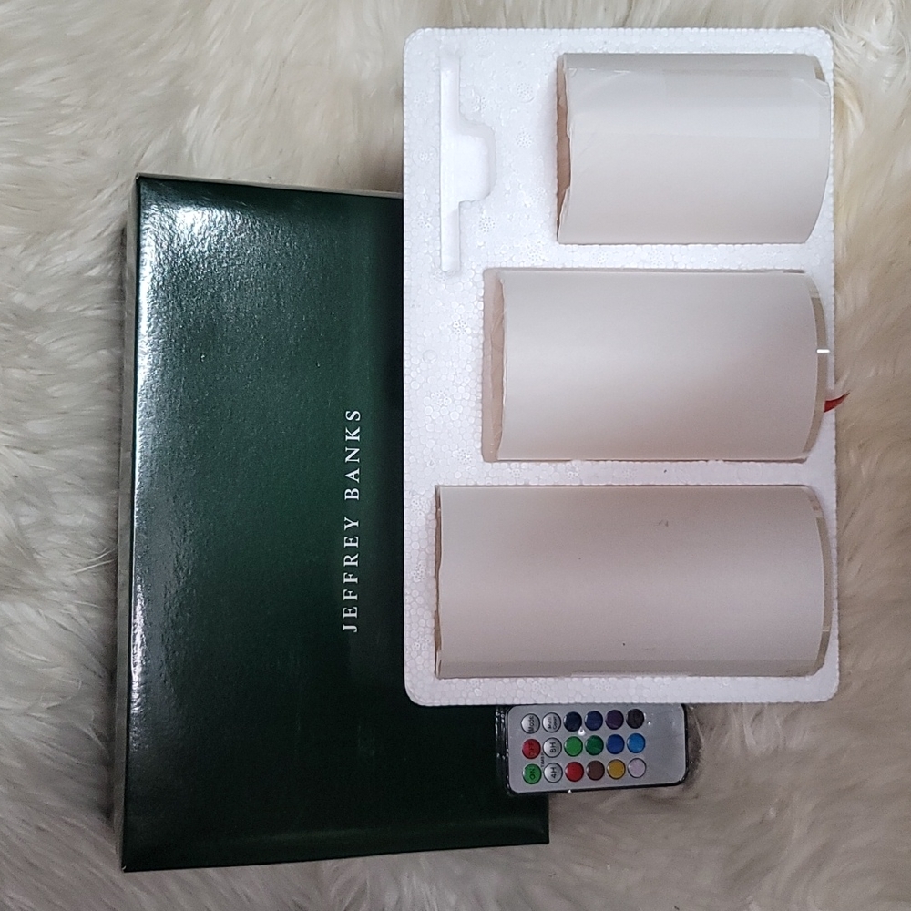 Jeffrey Banks Set of 3 Remote-controlled Everlasting Glow Flameless Candles